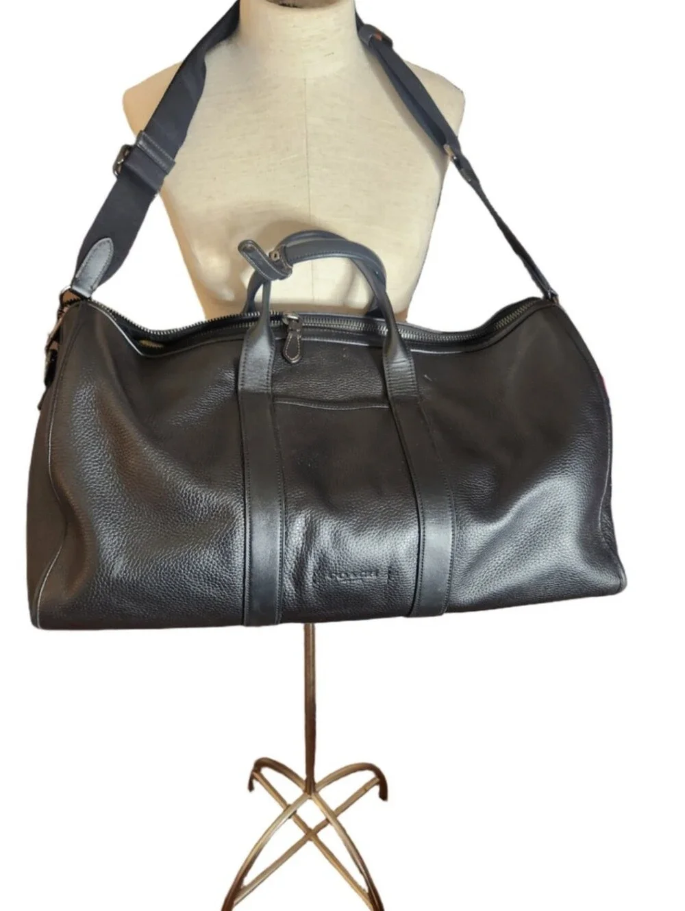 Coach Gotham Black Leather  Duffle Bag